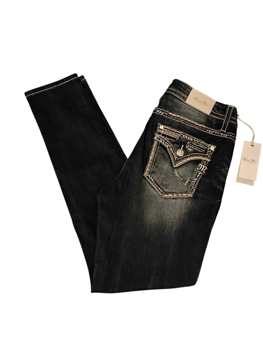 Miss Me Curvey Skinny Blue Denim Jeans Ladies Size 31 x 31 1/2.